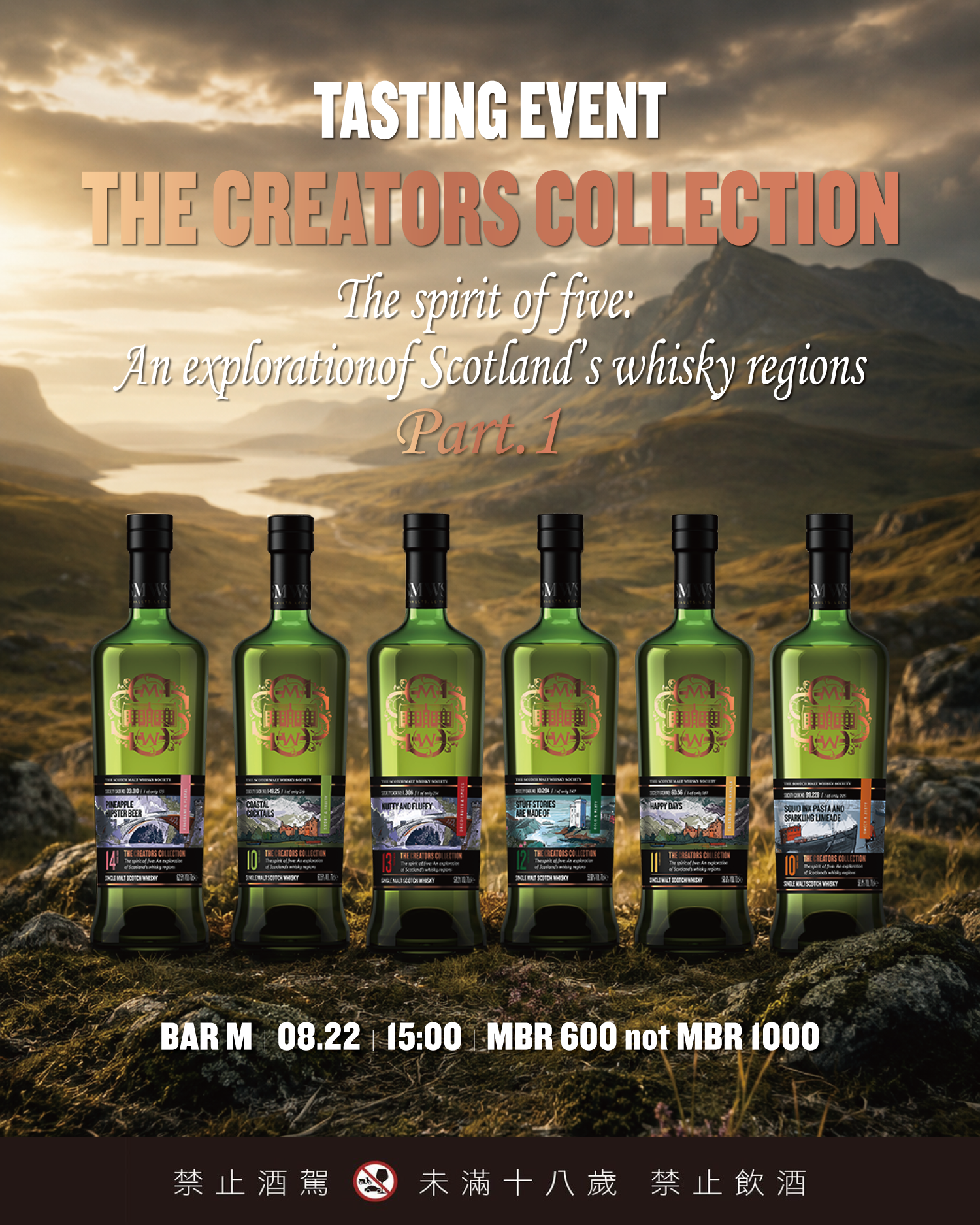 Creators collection : 五境之魂：探索蘇格蘭威士忌五大產區 Pt.1“  品酒會 IN Bar M